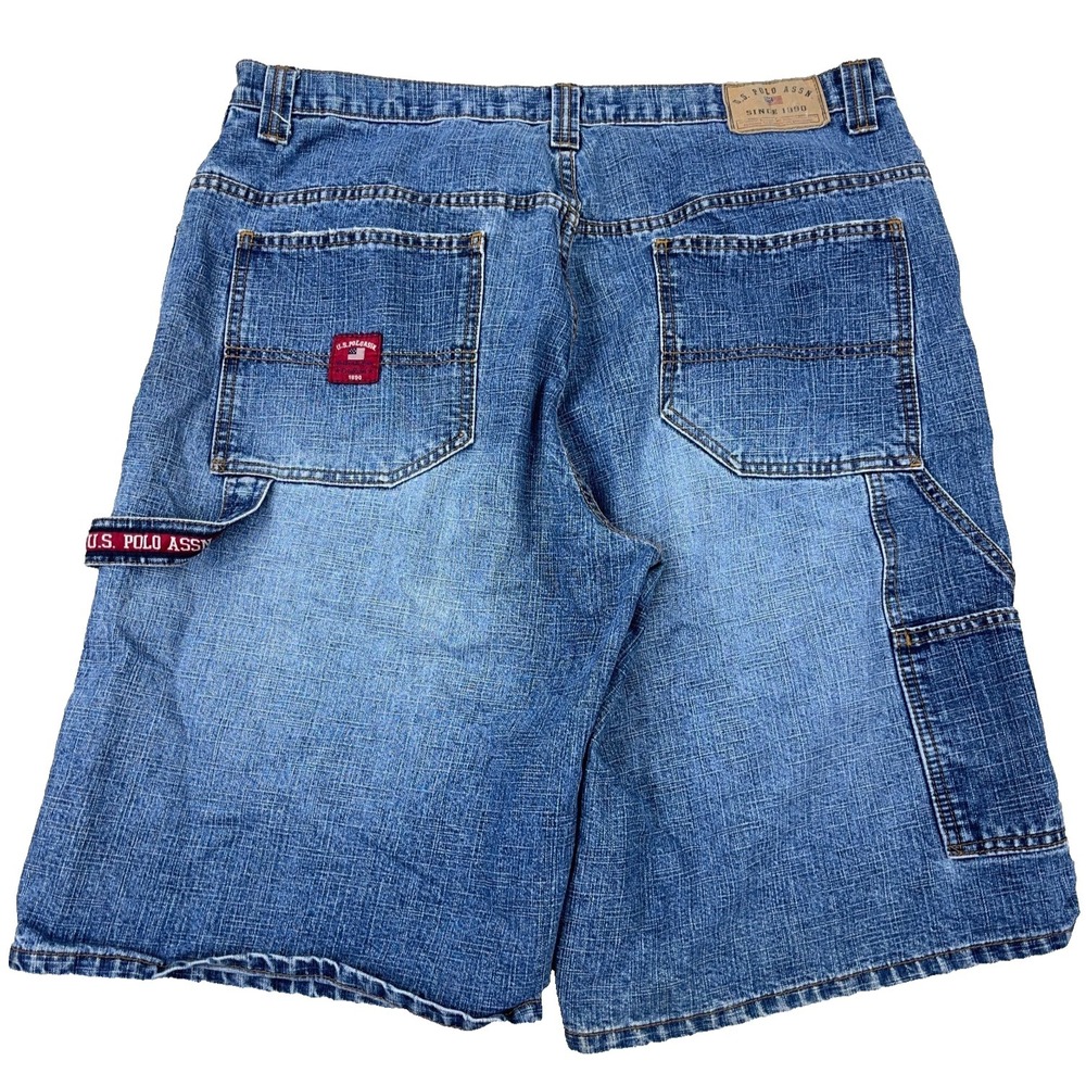 Vintage US Polo Assn Shorts Men 38 Carpenter Jorts Baggy Y2K 2000s Skater Flag